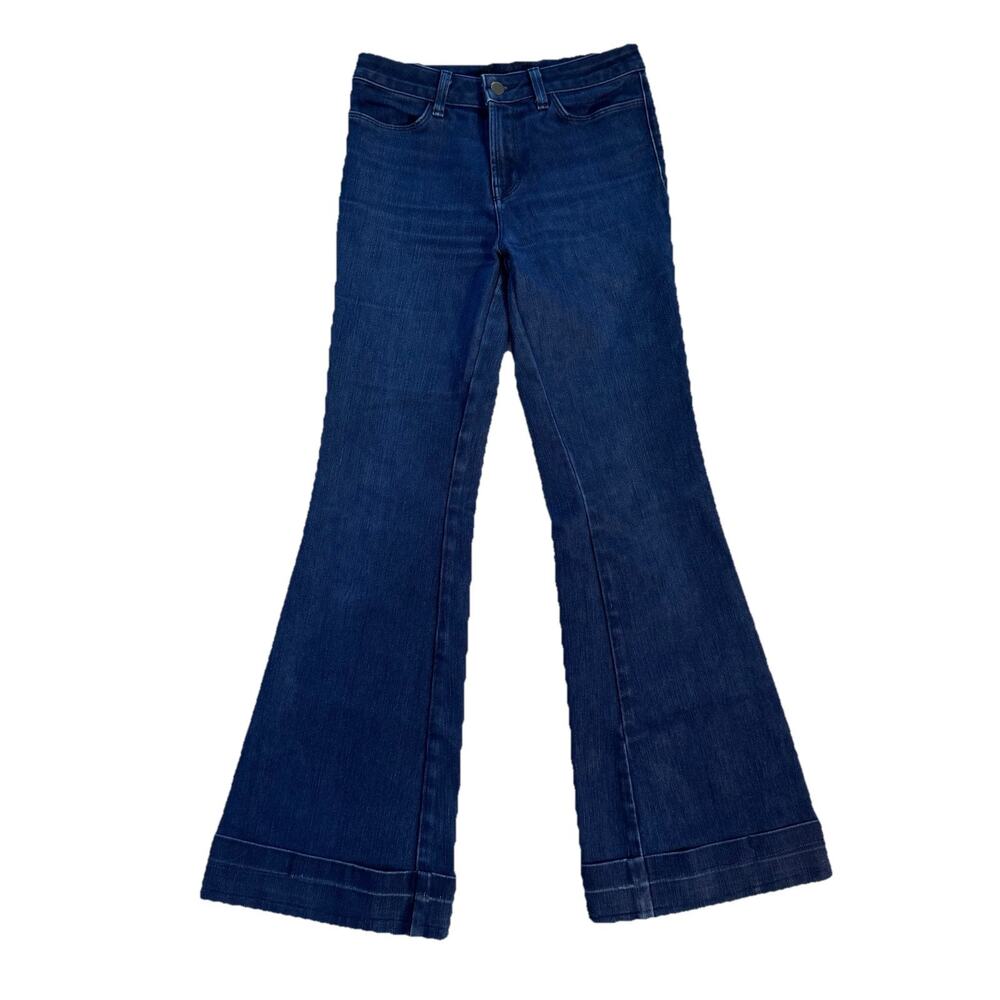 J Brand The Doll Womens Dark Wash Flared Cuff Denim Jeans Sz 25 x 30